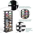 Costway Range-chaussures breveté à 7 niveaux avec double étagère, rangement pratique, étagères concises