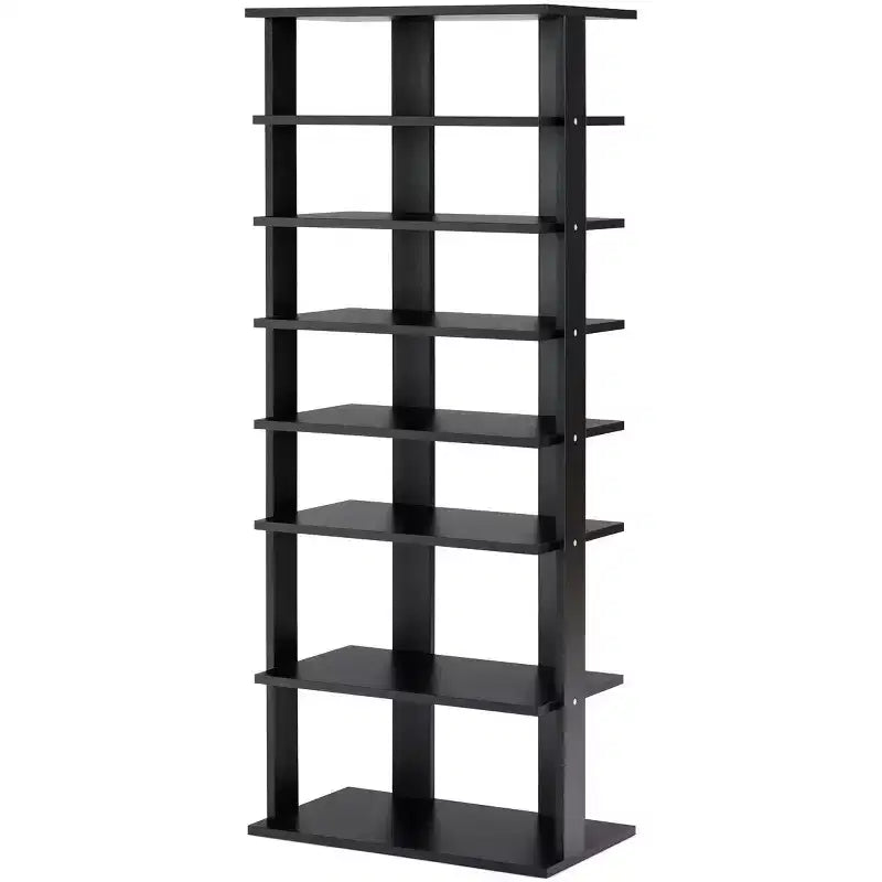 Costway Range-chaussures breveté à 7 niveaux avec double étagère, rangement pratique, étagères concises