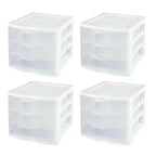 Unité de rangement modulaire de bureau en plastique Sterilite à 5 tiroirs, paquet de 4, et unité de rangement modulaire de bureau en plastique à 3 tiroirs, paquet de 4, pour l'organisation de la maison