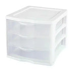 Unité de rangement modulaire de bureau en plastique Sterilite à 5 tiroirs, paquet de 4, et unité de rangement modulaire de bureau en plastique à 3 tiroirs, paquet de 4, pour l'organisation de la maison