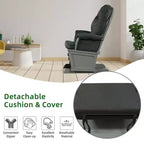 Costway Ensemble Planeur en Bois et Repose-Pieds avec Coussins Fauteuil à Bascule pour Chambre de Bébé