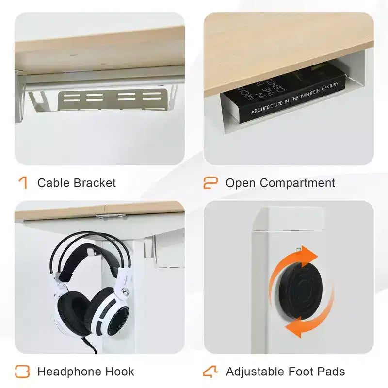 Bureau debout électrique Costway 48'' réglable en hauteur avec panneau de commande et port USB