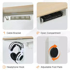 Bureau debout électrique Costway 48'' réglable en hauteur avec panneau de commande et port USB