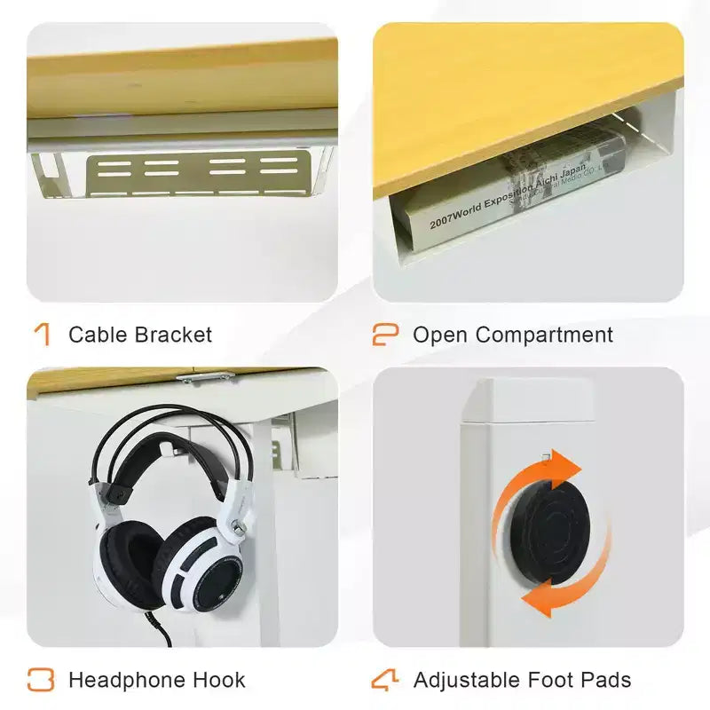 Bureau debout électrique Costway 48'' réglable en hauteur avec panneau de commande et port USB