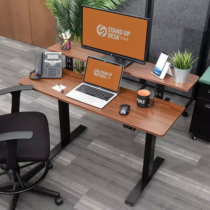 Bureau Debout Compact Électrique Programmable à Deux Niveaux Stand Up Desk Store (122 cm de Large)