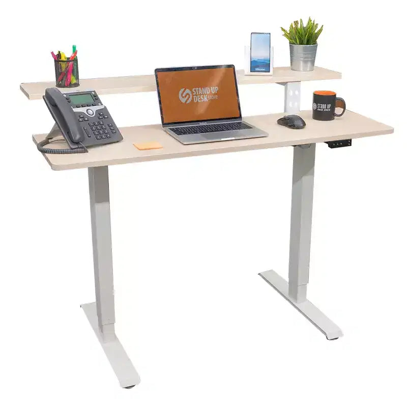 Bureau Debout Compact Électrique Programmable à Deux Niveaux Stand Up Desk Store (122 cm de Large)