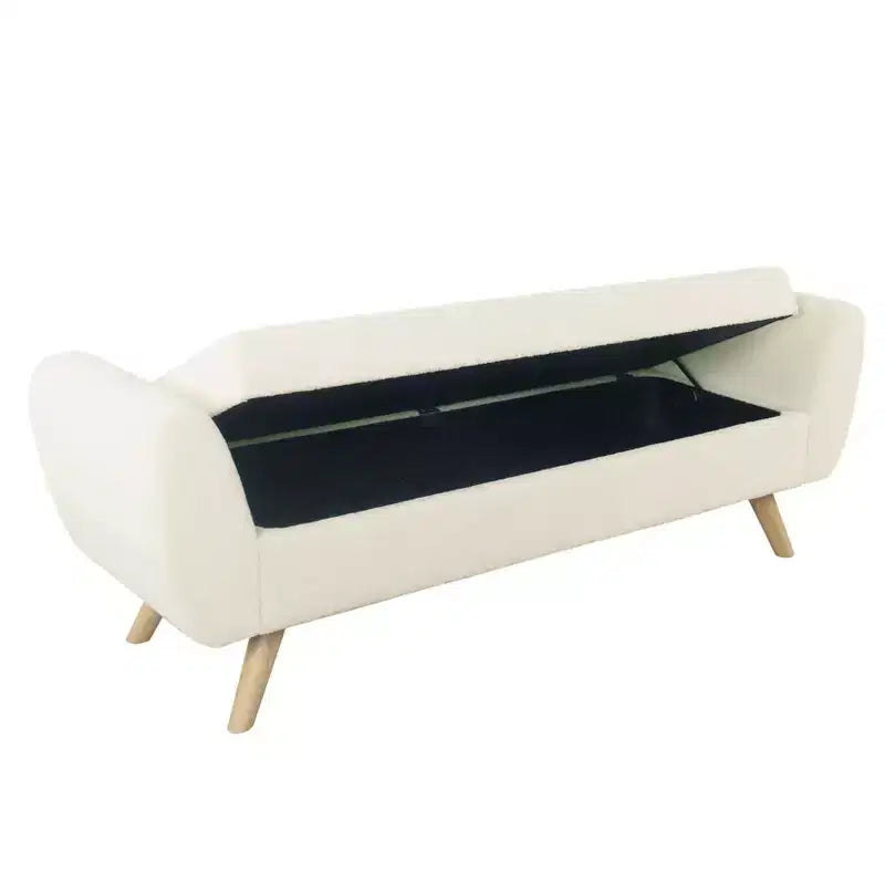 Banc de rangement moderne HomePop avec pieds en bois