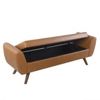 Banc de rangement moderne HomePop avec pieds en bois