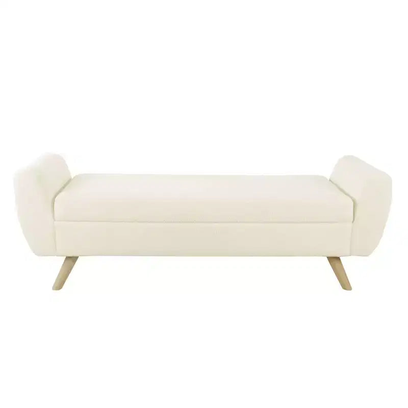 Banc de rangement moderne HomePop avec pieds en bois