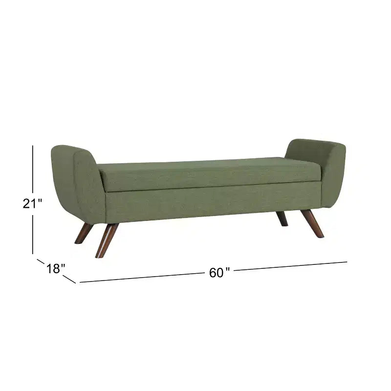 Banc de rangement moderne HomePop avec pieds en bois