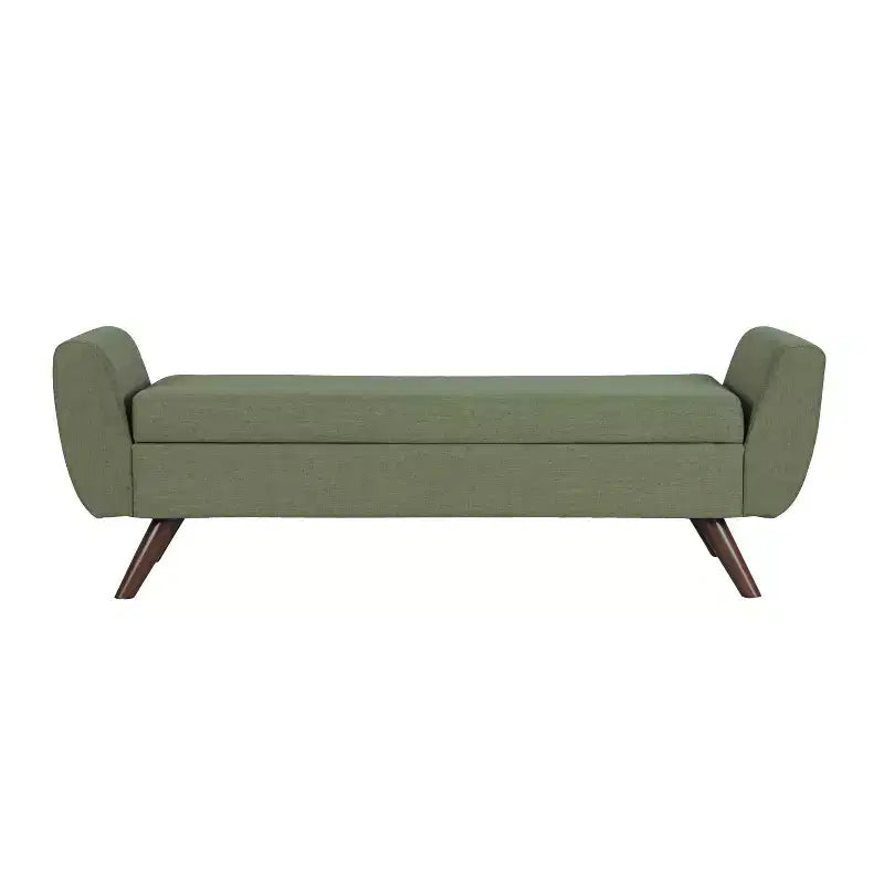 Banc de rangement moderne HomePop avec pieds en bois