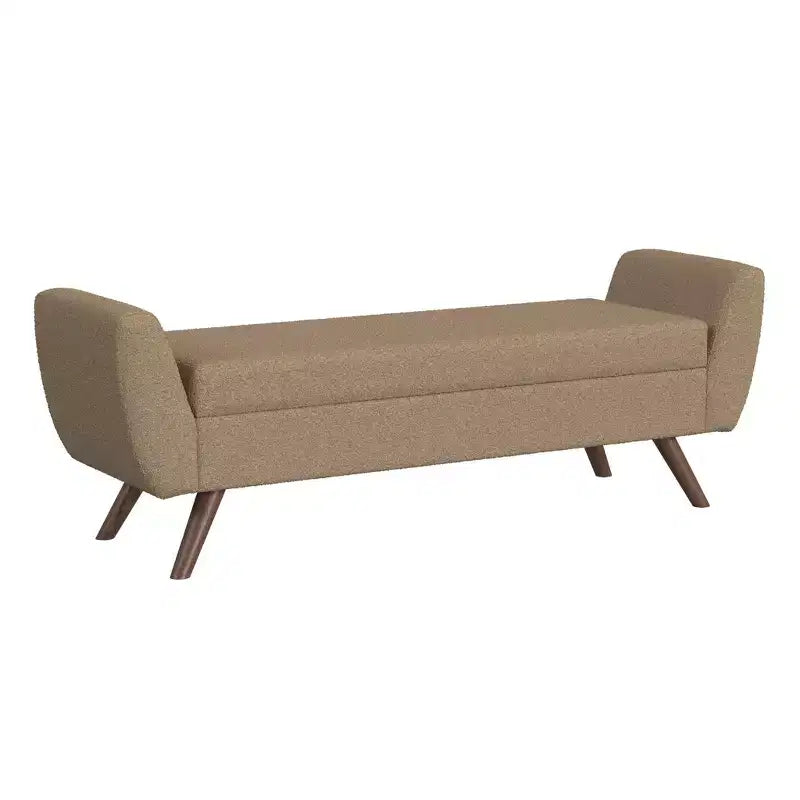 Banc de rangement moderne HomePop avec pieds en bois