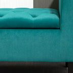 Banc de rangement ottoman capitonné HOMCOM, banc de lit rembourré avec accoudoirs roulés pour chambre à coucher, salon ou couloir