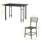 Costway Ensemble de salle à manger moderne 5 pièces, 4 chaises, cadre en acier, mobilier de cuisine, noir