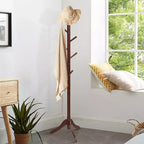 Porte-manteau en bois Costway, arbre d'entrée avec 8 crochets et 2 hauteurs réglables, gris/marron