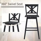 Costway Lot de 4 tabourets de bar pivotants de 73,5 cm de hauteur de comptoir avec repose-pieds