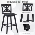 Costway Lot de 4 tabourets de bar pivotants de 73,5 cm de hauteur de comptoir avec repose-pieds