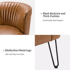 Eustacio Comtemporain Fauteuil d'appoint en similicuir capitonné avec pieds en métal | Karat Home