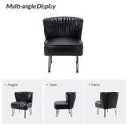 Eustacio Comtemporain Fauteuil d'appoint en similicuir capitonné avec pieds en métal | Karat Home