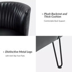Eustacio Comtemporain Fauteuil d'appoint en similicuir capitonné avec pieds en métal | Karat Home