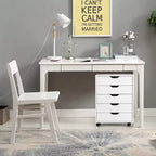 Commode de rangement à 5 tiroirs Costway avec roulettes, meuble d'appoint blanc