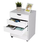 Commode de rangement à 5 tiroirs Costway avec roulettes, meuble d'appoint blanc