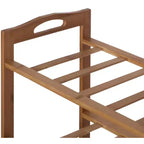 Range-chaussures de rangement en bambou Basicwise, étagère de rangement pour chaussures autoportante