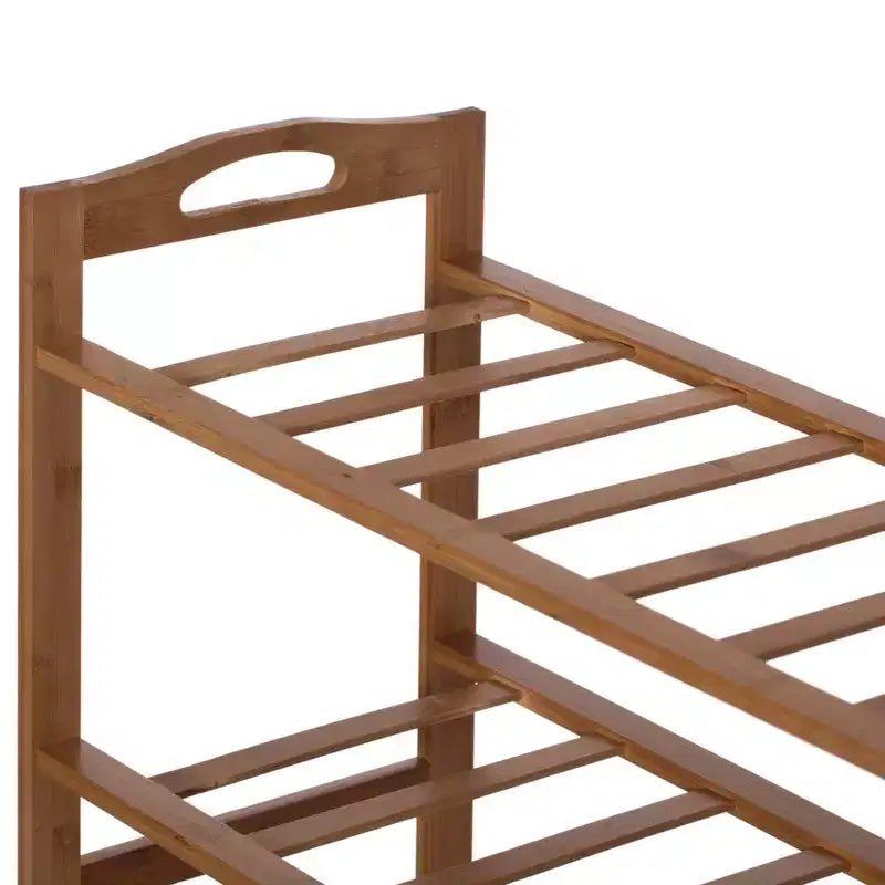 Range-chaussures de rangement en bambou Basicwise, étagère de rangement pour chaussures autoportante