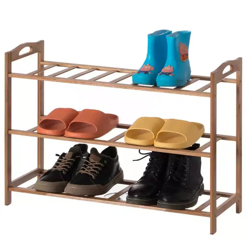 Range-chaussures de rangement en bambou Basicwise, étagère de rangement pour chaussures autoportante