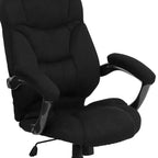 Chaise de bureau ergonomique exécutive Emma et Oliver à dossier haut avec base et accoudoirs en nylon argenté