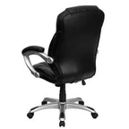 Chaise de bureau ergonomique exécutive Emma et Oliver à dossier haut avec base et accoudoirs en nylon argenté