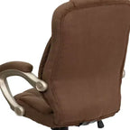 Chaise de bureau ergonomique exécutive Emma et Oliver à dossier haut avec base et accoudoirs en nylon argenté