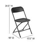 Chaise pliante en plastique Emma et Oliver de 295 kg, qualité supérieure, pour maison et événements (lot de 4)