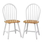 Lot de 2 chaises de salle à manger Windsor Buylateral en bois massif de style ferme à barreaux