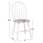 Lot de 2 chaises de salle à manger Windsor Buylateral en bois massif de style ferme à barreaux