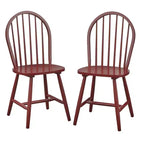 Lot de 2 chaises de salle à manger Windsor Buylateral en bois massif de style ferme à barreaux