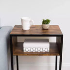 Table d'appoint IRIS USA en bois et métal, marron