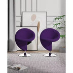 Ensemble de 2 fauteuils pivotants d'appoint Curl en mélange de laine - Manhattan Comfort