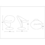 Ensemble de 2 fauteuils pivotants d'appoint Curl en mélange de laine - Manhattan Comfort