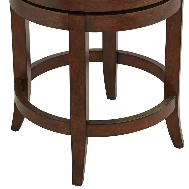 Tabouret de bar 55 Downing Street en noyer, brun, 61 cm de haut, style ferme rustique, coussin en lin beige avec dossier et repose-pieds pour comptoir de cuisine, îlot de cuisine, maison.