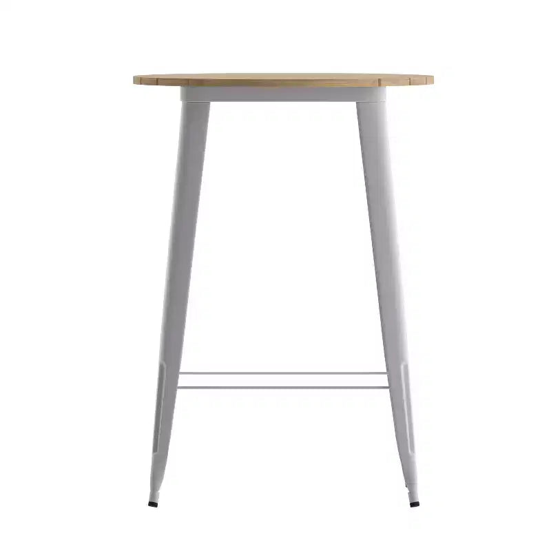 Table de bar Emma et Oliver, 30" ronde, plateau en polyrésine tout temps avec base en acier, utilisation intérieure/extérieure