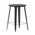 Table de bar Emma et Oliver, 30" ronde, plateau en polyrésine tout temps avec base en acier, utilisation intérieure/extérieure