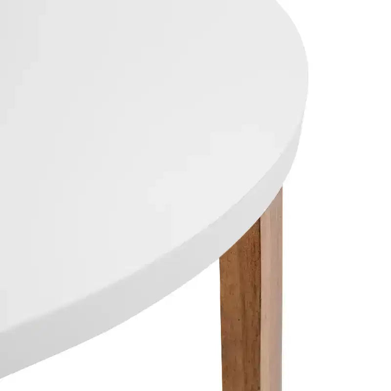 Table basse ronde en MDF Kate et Laurel Rioux, 26x26x18, blanc et naturel