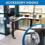 Mount-It! Bureau électrique réglable en hauteur pour les coins, bureau assis-debout automatique avec réglage ergonomique en douceur de la hauteur de 72 à 120 cm
