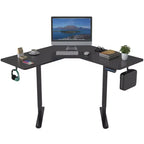 Mount-It! Bureau électrique réglable en hauteur pour les coins, bureau assis-debout automatique avec réglage ergonomique en douceur de la hauteur de 72 à 120 cm
