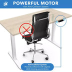 Mount-It! Bureau électrique assis-debout avec plateau - Blanc / Érable