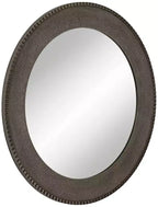 Miroir mural rond Uttermost Empire, finition argent mat métallisé, 34 po