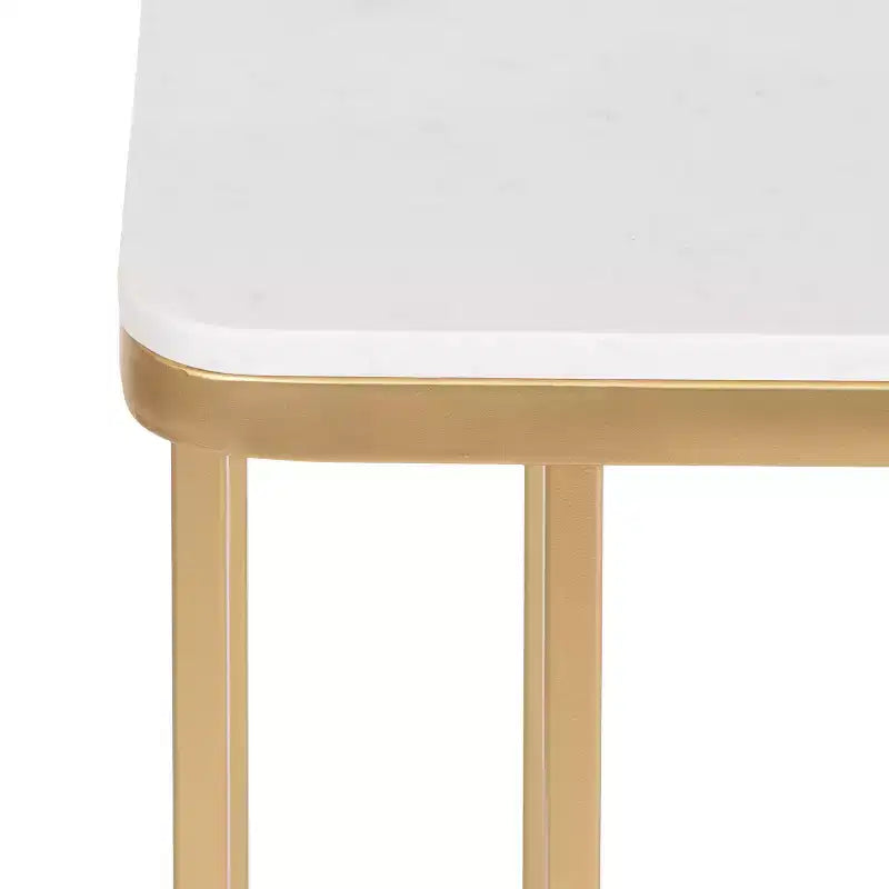 Table d'appoint C en marbre cultivé et métal Kate and Laurel Credele