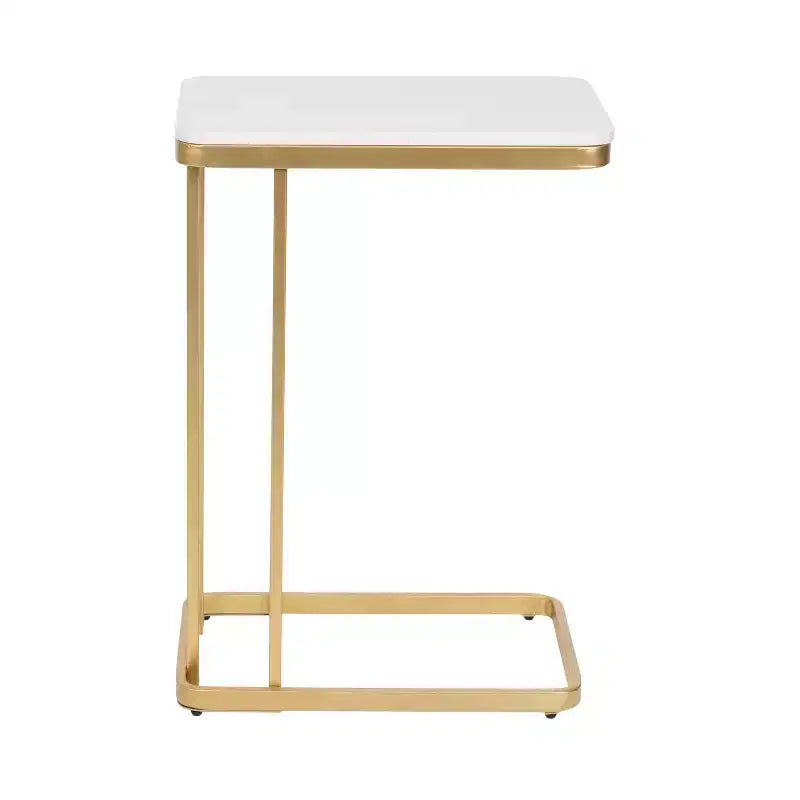 Table d'appoint C en marbre cultivé et métal Kate and Laurel Credele