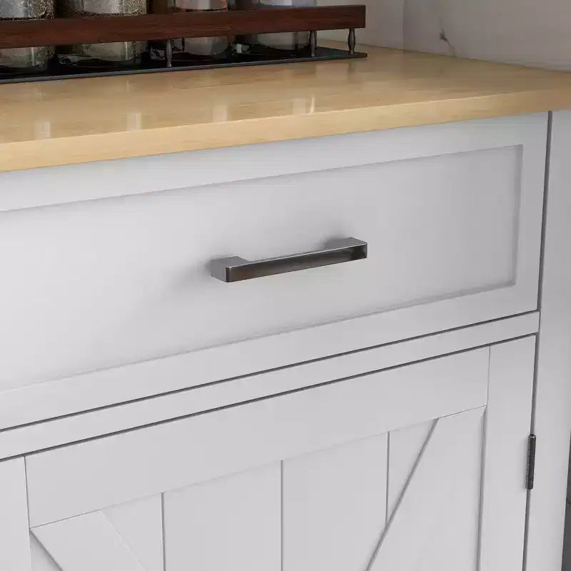 HOMCOM Îlot de cuisine roulant avec bar à déjeuner en bois à abattant, chariot de cuisine de style ferme avec 2 tiroirs, étagères réglables pour salle à manger